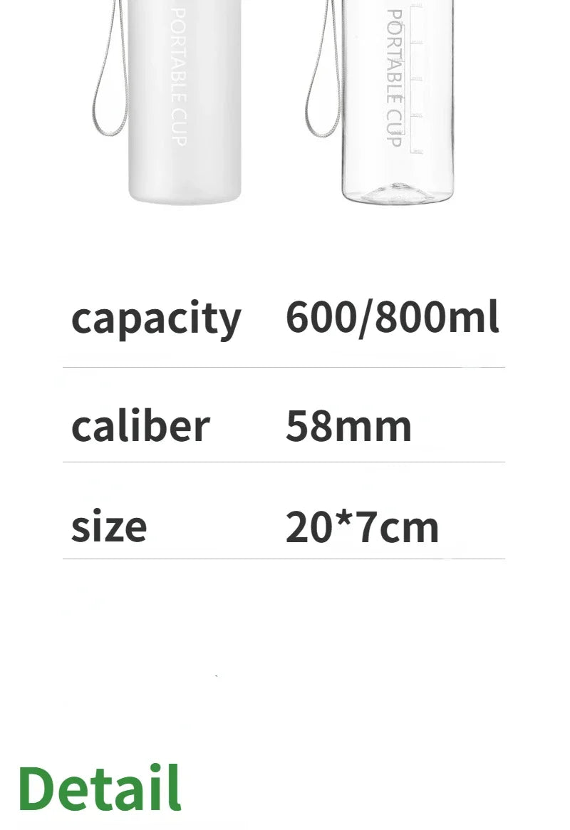 Water Bottle 600/800ml Portable Travel Sport Bottle Equipped with Filter Children's School Anti Drop Water Cup with Lifting Rope