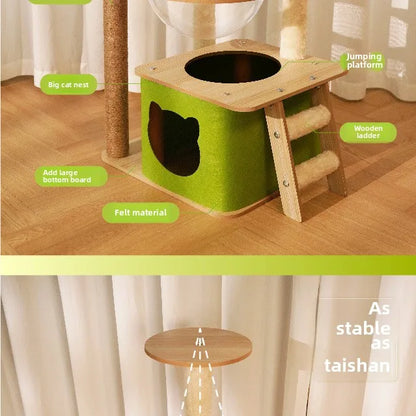 Cat climbing frame  nest  tree integrated  box  scratching column multi- jumping platform large space capsule