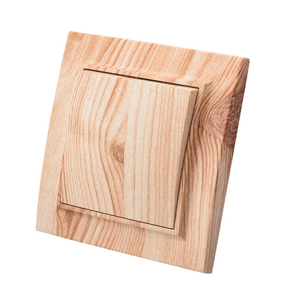 Wood Spray Plastic Panel EU Standard Classic AC Wall Rocker Switch On/Off 2 Gang 1 Way Flame Retardant Button Light Switch Panel