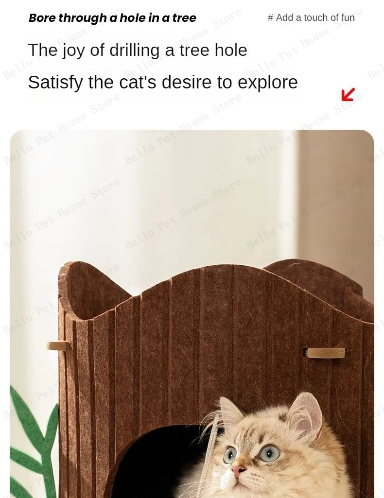 Multi-layer Tree Stump Cat Climbing Frame Small Sisal Bucket Felt Cat Nest Scratch-resistant Sisal Cat Tree Pet Toys