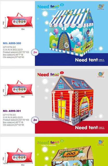 Kids Play House Game Tent Toys Dinosaur Pink Ice Cream Boy Girl Princess Castle Portable Indoor Outdoor Children Play Tent House