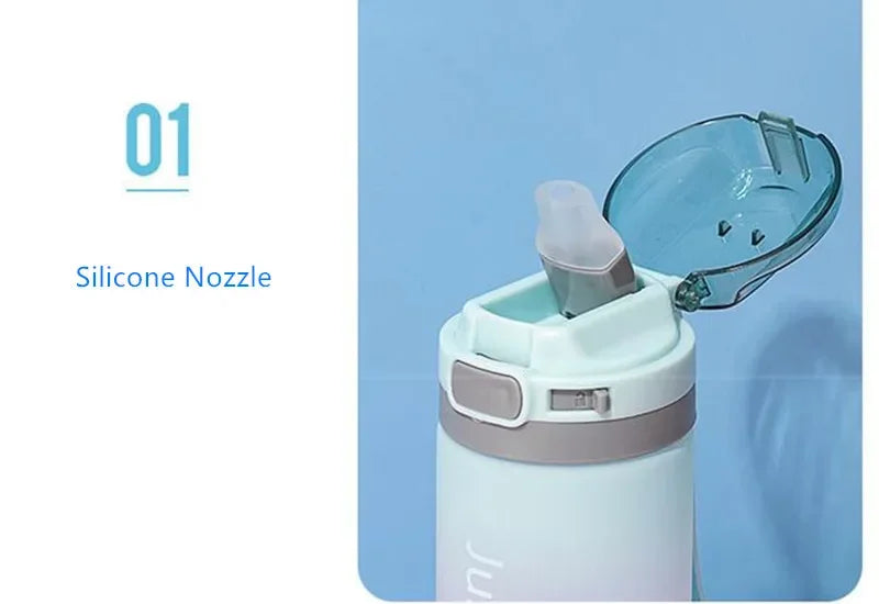 600ml Water Bottles Fashion Water Bottle with Straw BPA Free Portable Outdoor Sport Cute Drinking Plastic Bottles Eco-Friendly