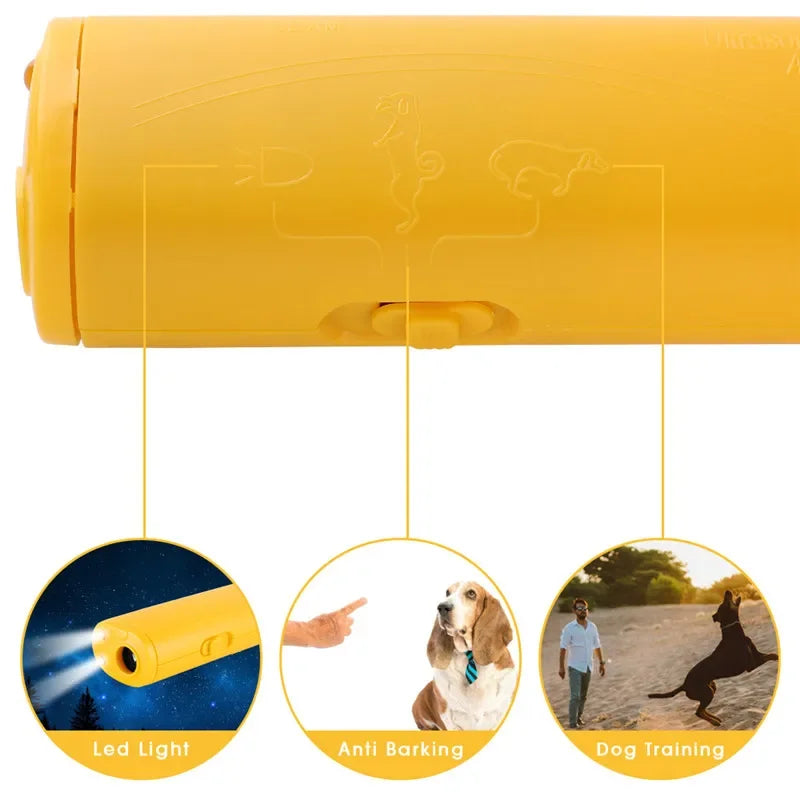 Dog Repeller Anti Barking Stop Bark Training Device Outdoor LED Ultrasonic Pet Trainer Repellents Whistle with Flash Light Dogs