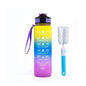 32 oz Drinking Water Bottle with Times to Drink and Straw, Motivational with Carrying Strap, Leakproof BPA & Toxic Free