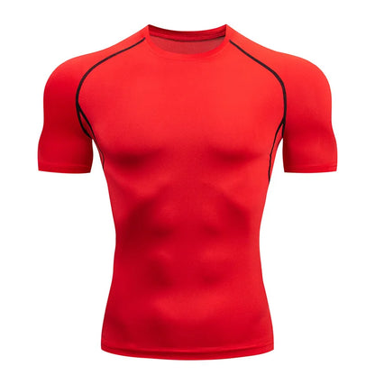 Sport T Shirt Men Quick Dry Short Sleeve Sport Tee Tops Gym Fitness Compression Shirt Training Running T-Shirt Men Rashgard