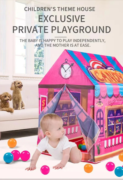 Kids Play House Game Tent Toys Dinosaur Pink Ice Cream Boy Girl Princess Castle Portable Indoor Outdoor Children Play Tent House