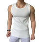 Sport Vest for Men Athletic Tank Top Men's Ribbed Slim Fit Sport Vest Round Neck Tank Top Solid Color Exercise Fitness Tops