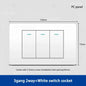 DELEFU 118*72mm PC Panel Parallel 3gang 2way Grey Black White Gold Wall Switch