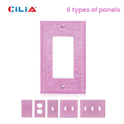 1 wall panel light switch cover, various styles, pink/white/black/gold  diamond, socket cover, sturdy and durable