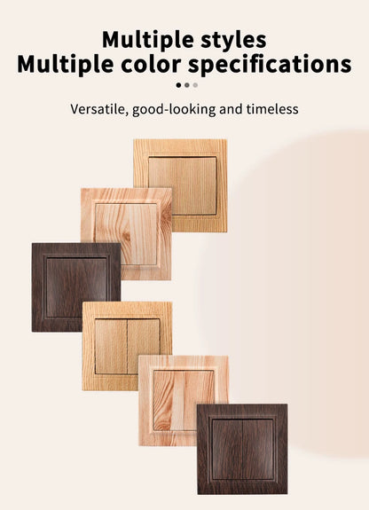 Wood Spray Plastic Panel EU Standard Classic AC Wall Rocker Switch On/Off 2 Gang 1 Way Flame Retardant Button Light Switch Panel