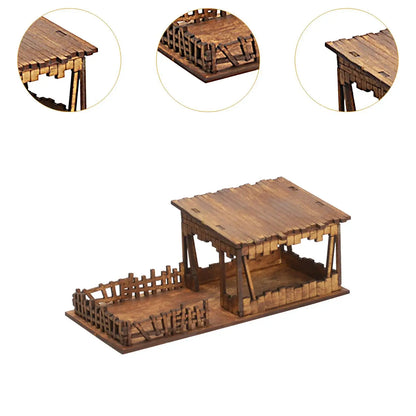 Wooden Model Kits House, 1/72 Building Model House Miniature House, 1/72 House Model Kits DIY Scene Layout, Scenery Layout