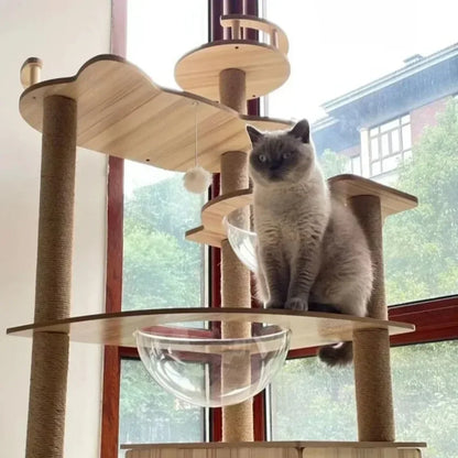 Solid Wood Cat Climbing Frame Household Cats Scratching Post  Nest Four Seasons Big Cats Jumping Platform Large Cat Tree Cat Toy