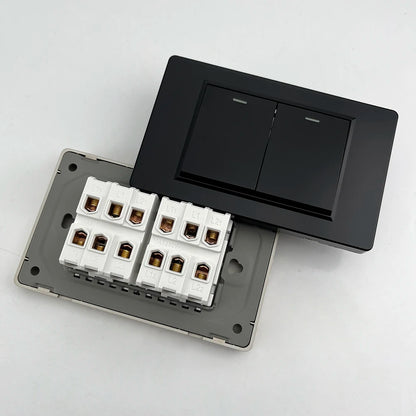118 Type Brazil Korea AU US Standard Wall Light Switch 16A PC Panel Power ON OFF 1/2/3/4/Gang 2Way Push Rocker Button Switch