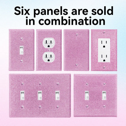 1 wall panel light switch cover, various styles, pink/white/black/gold  diamond, socket cover, sturdy and durable