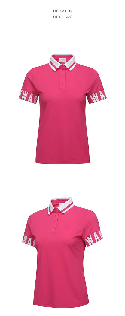 New summer golf wear for women  casual, breathable quick drying sporty short sleeve T-shirt