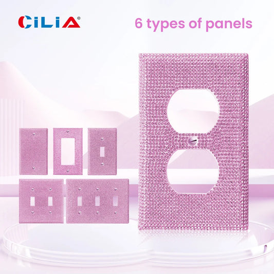 1 wall panel light switch cover, various styles, pink/white/black/gold  diamond, socket cover, sturdy and durable