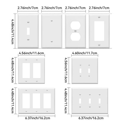 1pc Wall Panel Light Switch Cover, Various Styles, Pure White, Wall Panel Light Switch Socket Cover,Sturdy and Durable