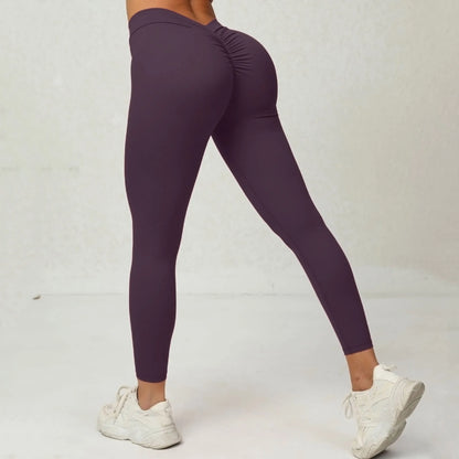Yoga Pants Women V Back Leggings High Waist Gym Pants Female Push Up Sport Fitness Joggings Workout Scrunch Butt Sports Leggings