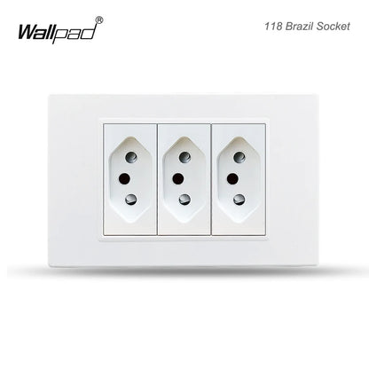 118 PC 1 2 3 4 Gang Push On Off 2 3 Way Wall Switch Wallpad White Fireproof Plastic Panel US Brazil IT IL EU Light Interruptor