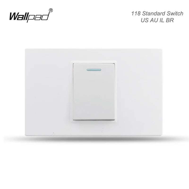 118 PC 1 2 3 4 Gang Push On Off 2 3 Way Wall Switch Wallpad White Fireproof Plastic Panel US Brazil IT IL EU Light Interruptor