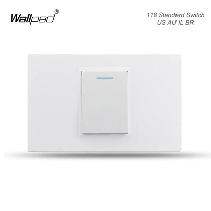 118 PC 1 2 3 4 Gang Push On Off 2 3 Way Wall Switch Wallpad White Fireproof Plastic Panel US Brazil IT IL EU Light Interruptor