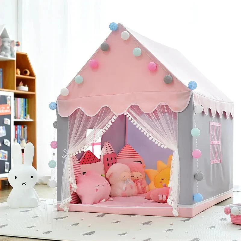 Kids Tent Pink Kid Play House Children Indoor Outdoor Toy House Portable Princess House Children Tent Christmas Girl Gifts