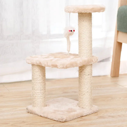 Cat Scratcher Climbing Frame Scratching Post Resistant Sisal Cat Tree with Toys Fish Kitten Playground Pet Furniture Supplies