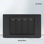 Melery 1/2/3gang 1way 2way Black PC Panel Brazil USA Italy Mexico 250V 16A Standard 118mm light Wall Switch On Off Push Button