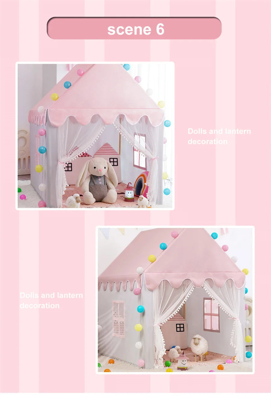 Kids Tent Pink Kid Play House Children Indoor Outdoor Toy House Portable Princess House Children Tent Christmas Girl Gifts