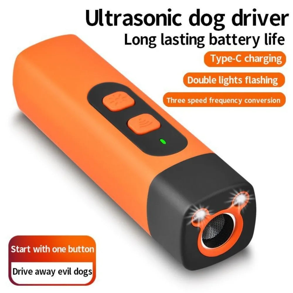 Portable Anti-Barking Dog Bark Deterrent Device 40KHz Professional Bark Control Rechargeable Compact Bark Shield Indoor Outdoor