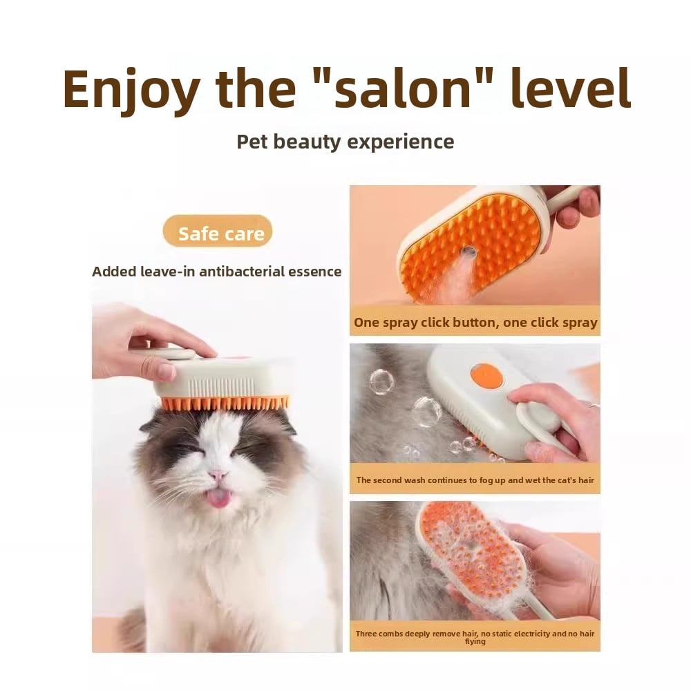 USB Rechargeable Pet Grooming Spray Massage Comb