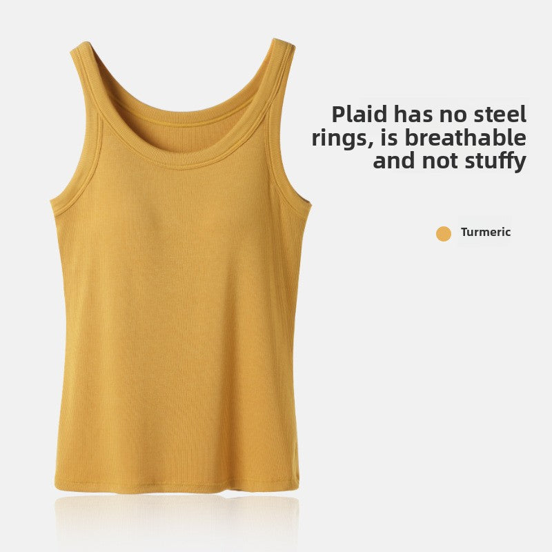 Wear a small strapless top over a chest pad