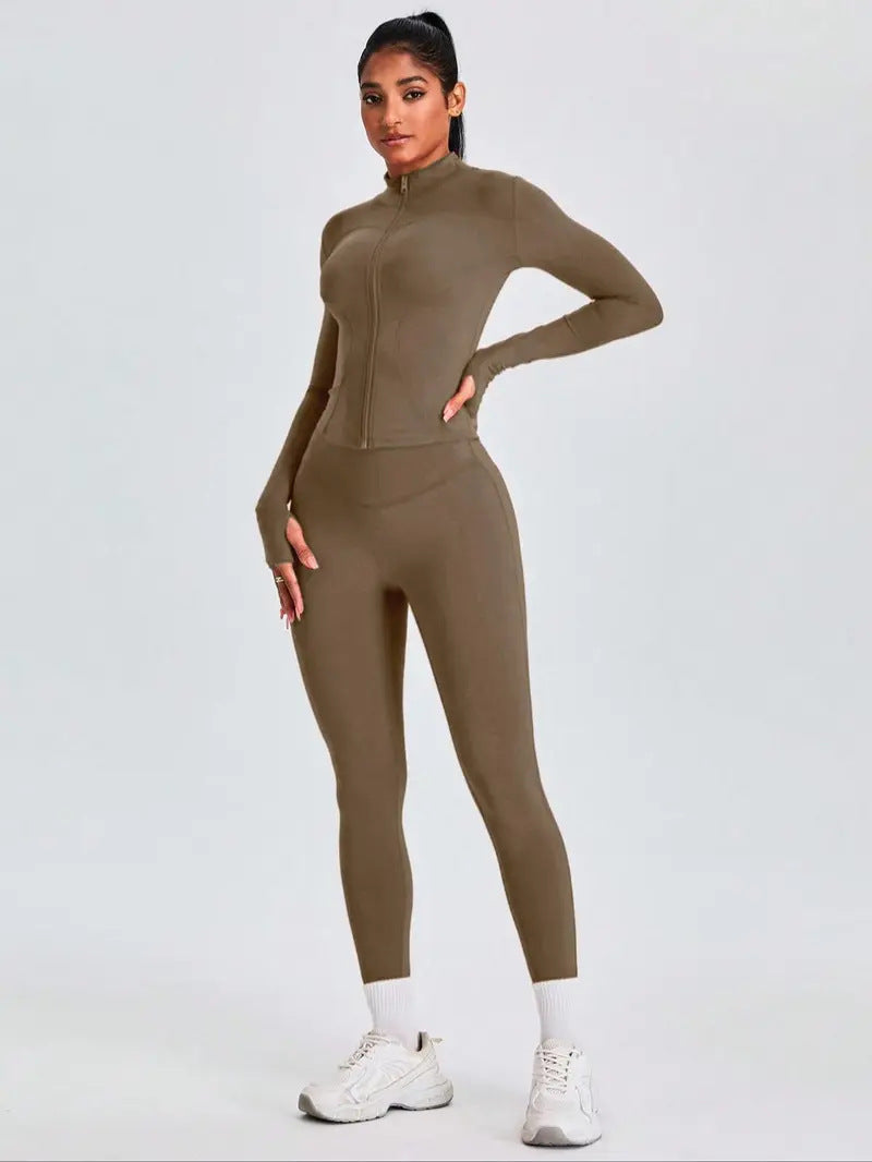 Solid-color yoga wear set