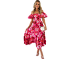 One-shoulder printed puffed-sleeve dress