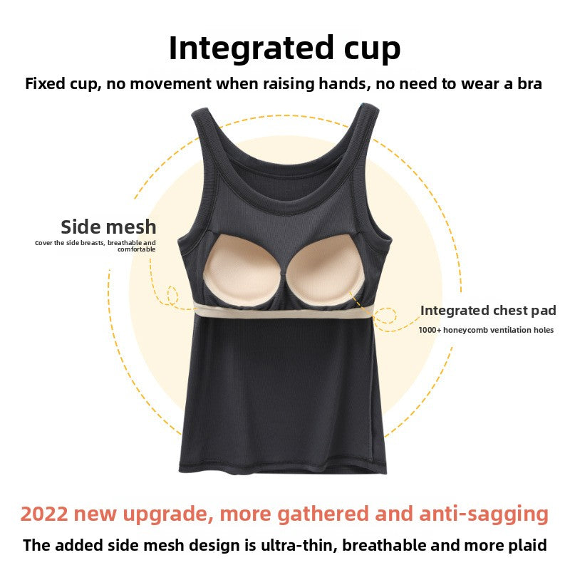 Wear a small strapless top over a chest pad