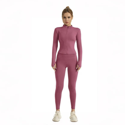 Solid-color yoga wear set