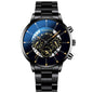 Men's Steel Band Watch Luminous Pointer Calendar Stone Hand English Watch Men's Advanced Sense Business Watch