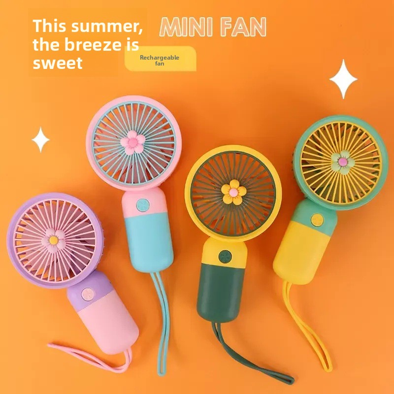 Portable USB rechargeable handheld desk fan