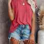 Vibrant Crew Neck Solid T-Shirt - Soft, Breathable, and Relaxing Fit for Women - Perfect Casual Top for Summer and Spring Seasons, Women's Clothing Essential