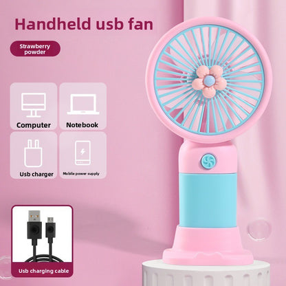 Portable USB rechargeable handheld desk fan