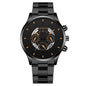 Men's Steel Band Watch Luminous Pointer Calendar Stone Hand English Watch Men's Advanced Sense Business Watch