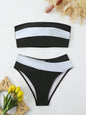 Sexy Plain Fabric Split Swimwear Bikini