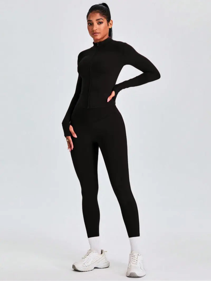 Solid-color yoga wear set
