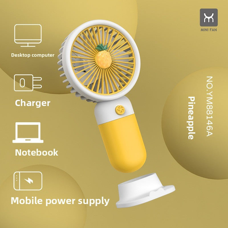 Portable USB rechargeable handheld desk fan