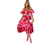 One-shoulder printed puffed-sleeve dress