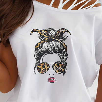 Letter NOPE Print T-shirt, Casual Strappy Short Sleeve T-shirt For Spring & Summer, Women's Clothing