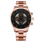 Men's Steel Band Watch Luminous Pointer Calendar Stone Hand English Watch Men's Advanced Sense Business Watch