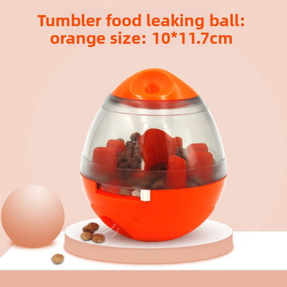 A leaky dog toy ball that won't fall over