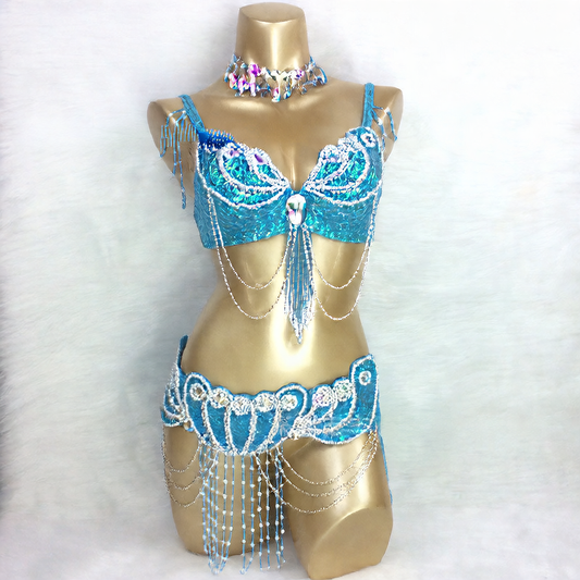 Pleated bra waistband belt set