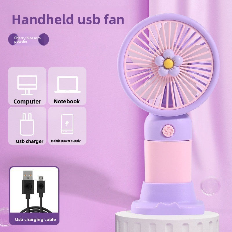 Portable USB rechargeable handheld desk fan